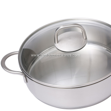 Household High Quality SUS304 Wok with Glass Lid